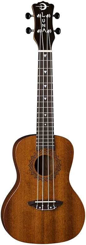 Luna Vintage Mahogany Concert Ukulele Pack with Tuner and Bag - Product Image