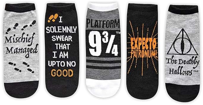 Hyp Harry Potter Deathly Hallows I Solemnly Swear 5 Pack Ankle Socks - Product Image