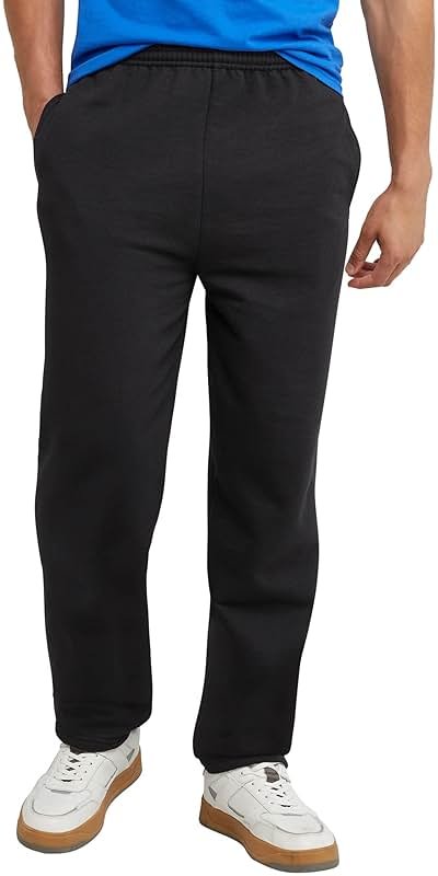 Hanes Men's EcoSmart Sweatpants, Athletic Lounge Pants with Pockets, Open Hem Bottom, Fleece Pants - Product Image
