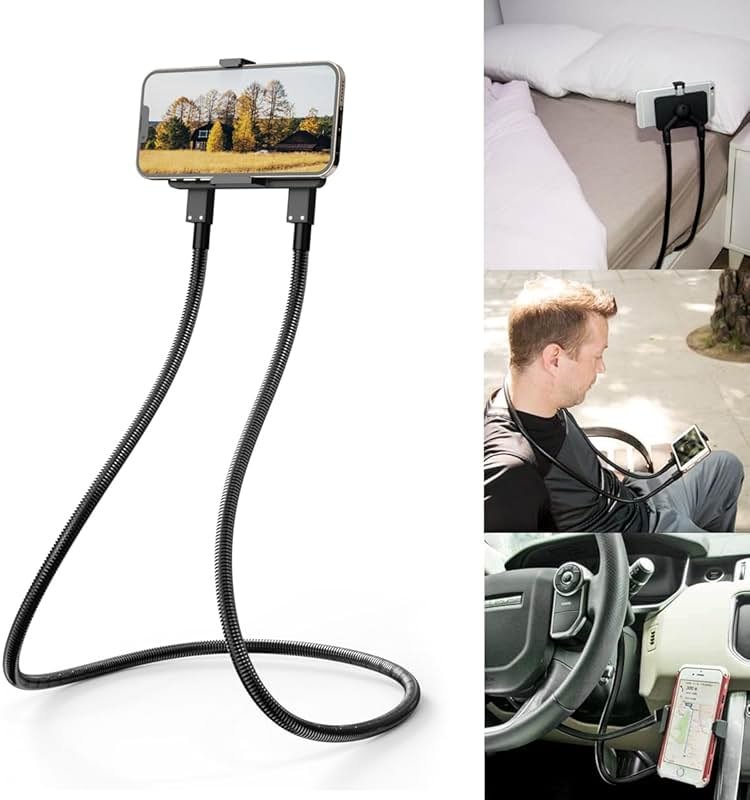 B-Land Cell Phone Holder, Universal Mobile Phone Stand, Lazy Bracket, DIY Flexible Mount Stand with Multiple Function (Black) - Product Image