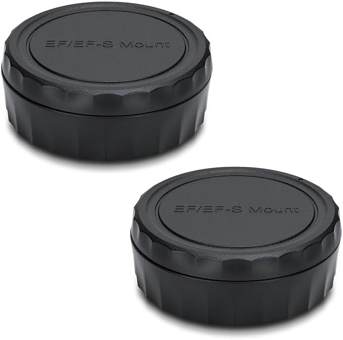 JJC 2-Pack Body Cap Cover and Rear Lens Cap Kit for Canon EOS Rebel T6 T7 T5 T4i T5i T6i T6s T7i T8i SL1 SL2 SL3 60D 70D 77D 80D 90D 5D Mark II III IV 6D 7D & More Canon DSLR Camera with EF EF-S Lens - Product Image