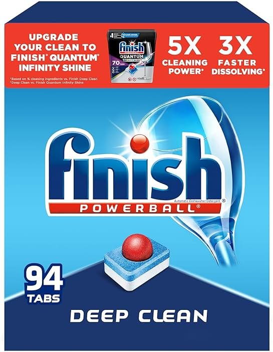 Finish Powerball Dishwasher Pods, Dishwasher Tablets Plastic Free, Fresh Scent, 94 Count - Product Image