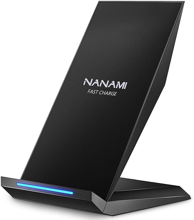 Fast Wireless Charger, NANAMI Wireless Charging Stand Compatible iPhone 17/17 Air/16/15/15 Pro/15 Plus/15 Pro Max/14/13, Nightstand Phone Charger Dock for Samsung Galaxy S26/S26+/S25/S24/S23/S22 - Product Image