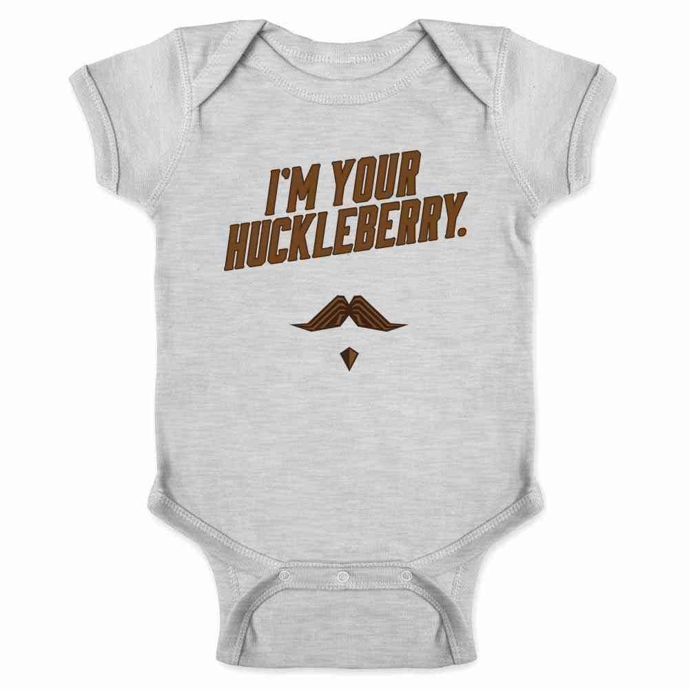 Pop Threads Im Your Huckleberry Western Quote Funny Vintage Infant Baby Boy Girl Bodysuit - Product Image