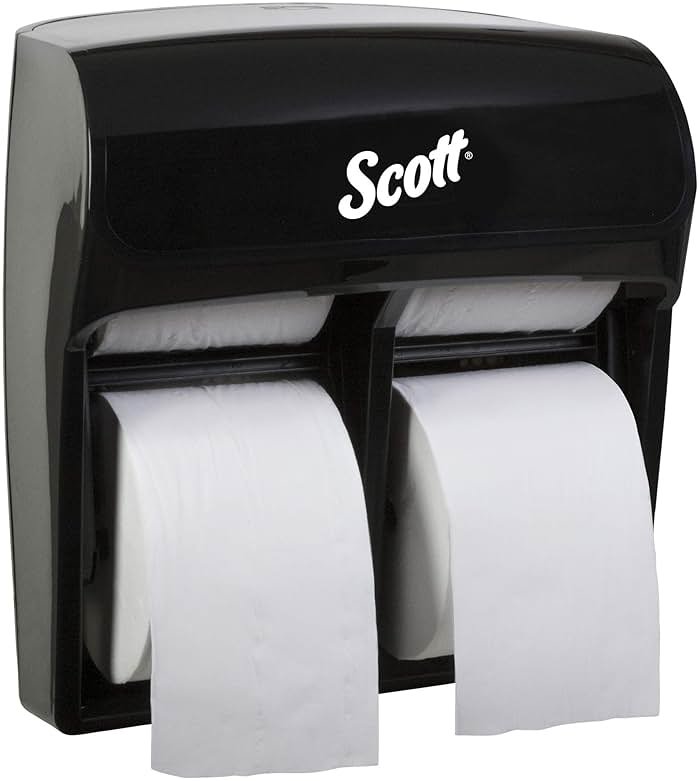 Scott Professional High Capacity Coreless Standard Roll Toilet Paper Dispenser (44518), Black, Holds 4 Rolls, Wall Mounted, Commercial Grade (Qty 1) - Product Image