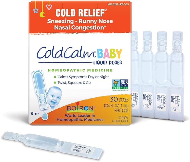 Boiron ColdCalm Baby Single-Use Drops for Relief from Cold Symptoms of Sneezing, Runny Nose, and Nasal Congestion - Sterile and Non-Drowsy Liquid Doses - 30 Count - Product Image