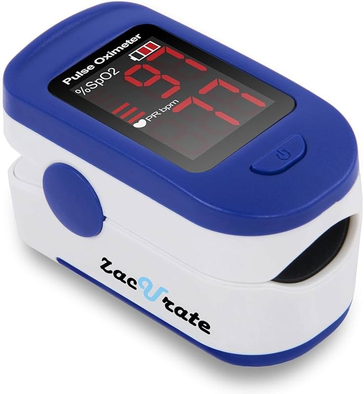 Zacurate 500BL Fingertip Pulse Oximeter Blood Oxygen Saturation Monitor with Batteries Included (Navy Blue) - Product Image