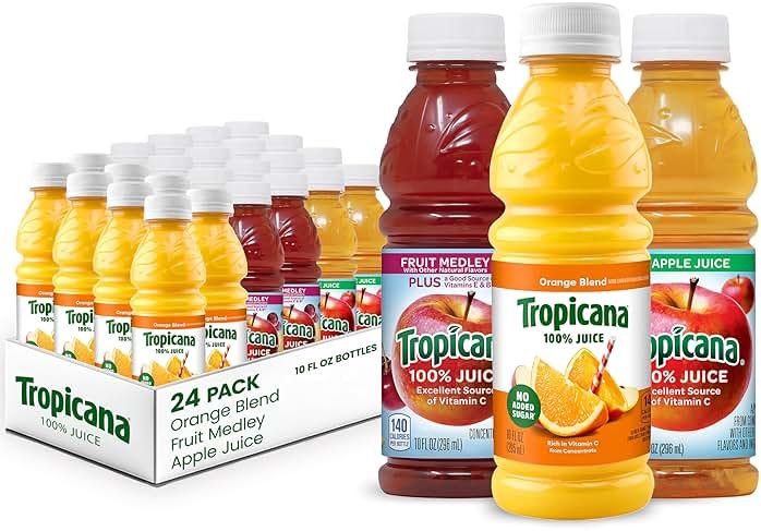 Tropicana 100% Juice 3-flavor Classic Variety Pack,10 Fl Oz (Pack of 24) - Product Image