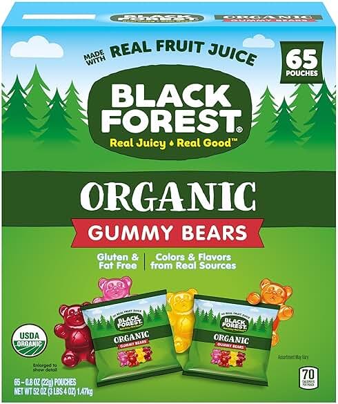 Black Forest USDA Organic Gummy Bears - 65 Pouches - .0.8Oz Each - Product Image