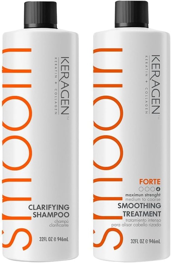 KERAGEN Keratin Smoothing Treatment – Zero-Downtime Straightener, Formaldehyde-Free | Medium to Coarse Hair | Frizz Control, Humidity Resistance, 12-Week Results | Made in USA - Product Image