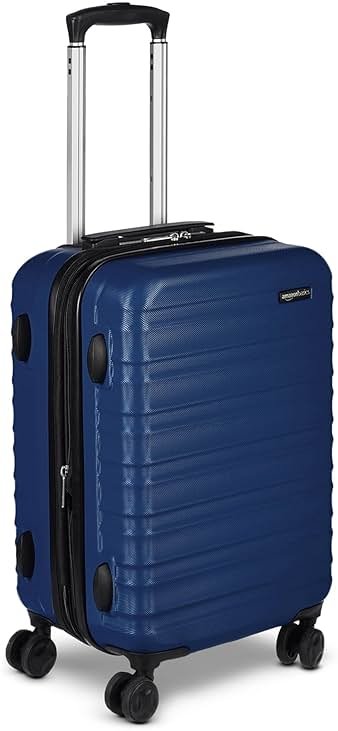 Amazon Basics 21" Hardside Carry-On Luggage with Multi-directional Wheels, Expandable for Up to 25% More Space, Scratch-Resistant Surface, Organized Interior, Navy Blue - Product Image