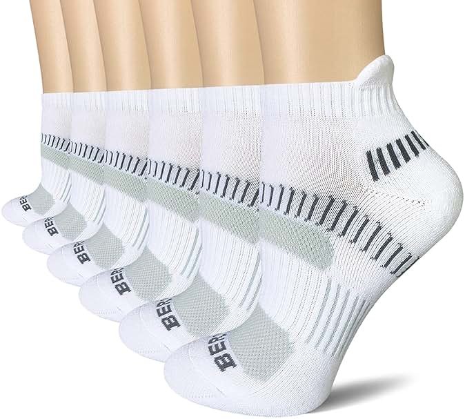 BERING Women's Athletic Running Cushioned Ankle Socks (6 Pairs) - Product Image