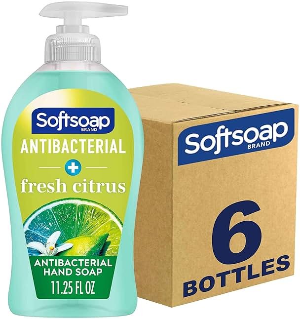 Softsoap Antibacterial Liquid Hand Soap, Fresh Citrus Scent Hand Soap, 11.25 Ounce, 6 Pack - Product Image