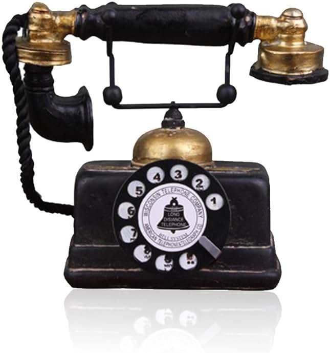 Retro Phone Model Small Creative European Resin Rotary Dial Telephone, Coffee Shop, Bar, Showcase, Home Decoration Props - Product Image