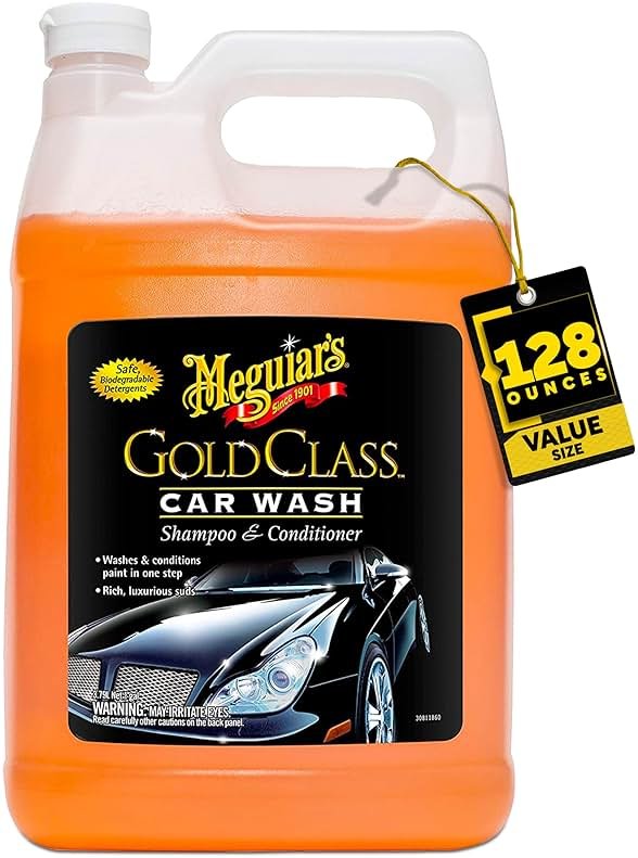 Meguiar's Gold Class Car Wash, Ultra-Rich Foam Car Wash Soap and Conditioner for Vehicle Cleaning, Paint Cleaner to Clean and Condition in One Easy Step, 1 Gallon - Product Image