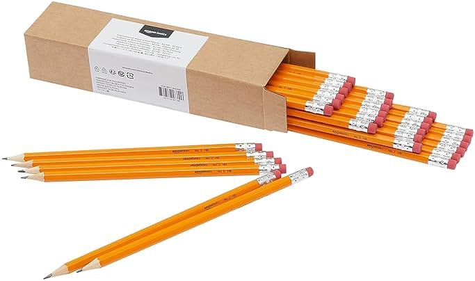 Amazon Basics Wood-Cased #2 HB School Pencils with Erasers for Writing and Drawing, Pre-sharpened, Soft Strong Lead, Orange, 30 Count - Product Image