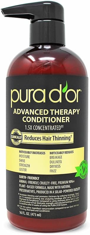 PURA D'OR Advanced Therapy Conditioner (16oz) For Increased Moisture, Strength, Volume & Texture, No Sulfates, Contains Argan Oil & Biotin, All Hair Types, Men & Women (Packaging May Vary) - Product Image