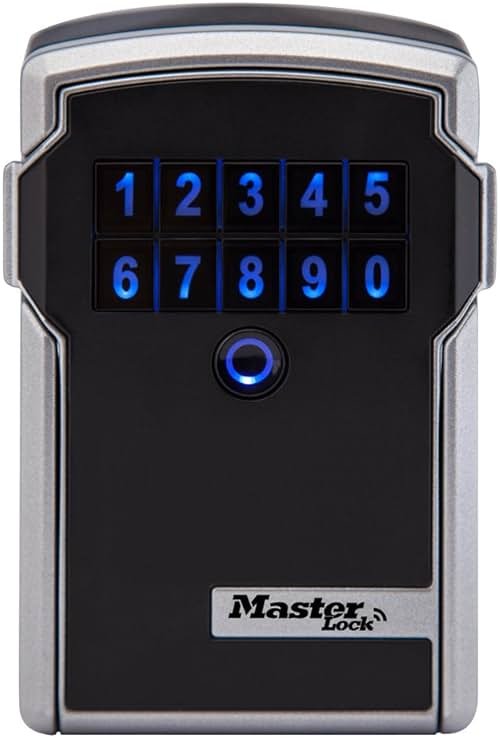 Master Lock Digital Lock Box for Keys with Code, Electronic Wall Mount Key Safe with Bluetooth Connection to iOS/Android App and Sharable Keypad Codes, 3-1/4 Inches Wide, ‎5441EC - Product Image