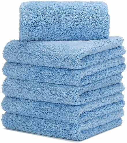 CARCAREZ Microfiber Towels for Cars, Car Drying Wash Detailing Buffing Polishing Towel with Plush Edgeless Microfiber Cloth, 450 GSM 16x16 in. Pack of 6 - Product Image