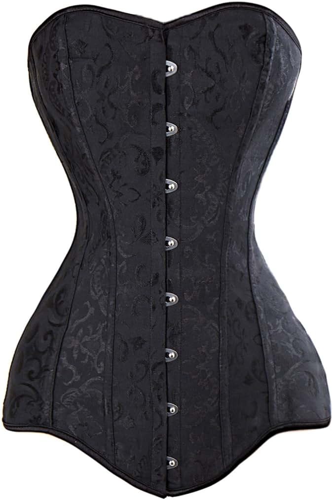 KIWI RATA Women's Hourglass Longline Overbust Corset Steel Boned Long Torso Waist Training Bustier - Product Image