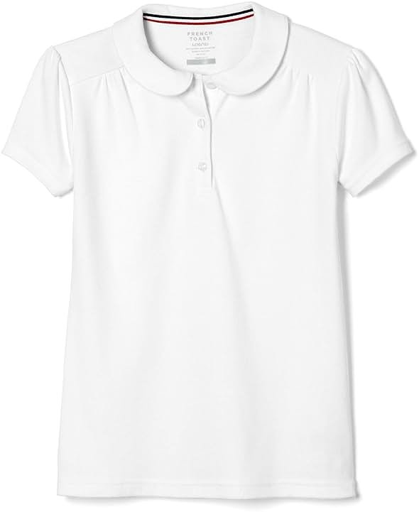 French Toast Toddler Girls Short Sleeve Peter Pan Collar Polo - Product Image