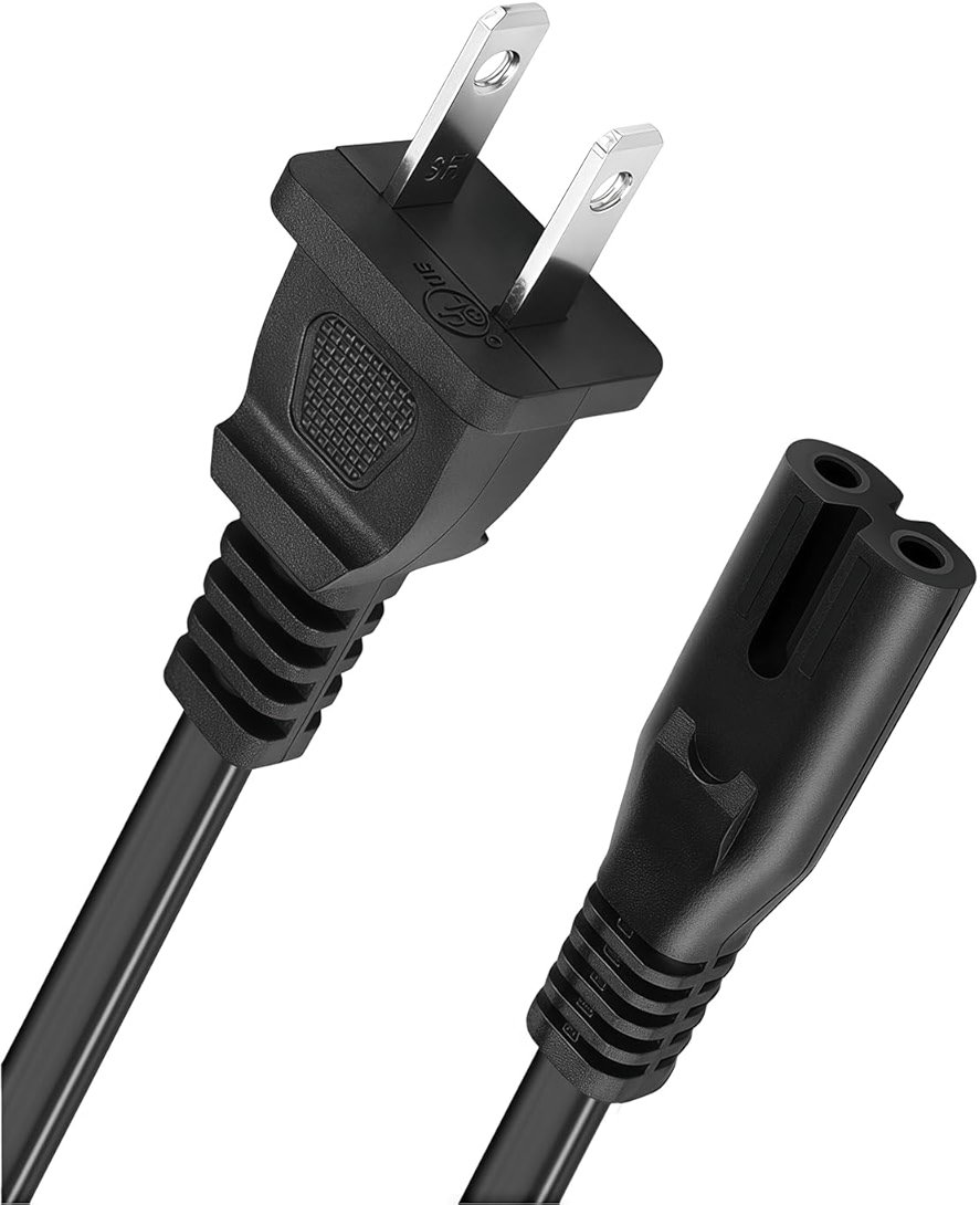 TPLTECH AC Power Cord for Sony PS5/PS4/PS3 Slim, Xbox Series S/Series X, Xbox One S/One X, 2 Prong C7 Universal Power Cable Replacement - Product Image