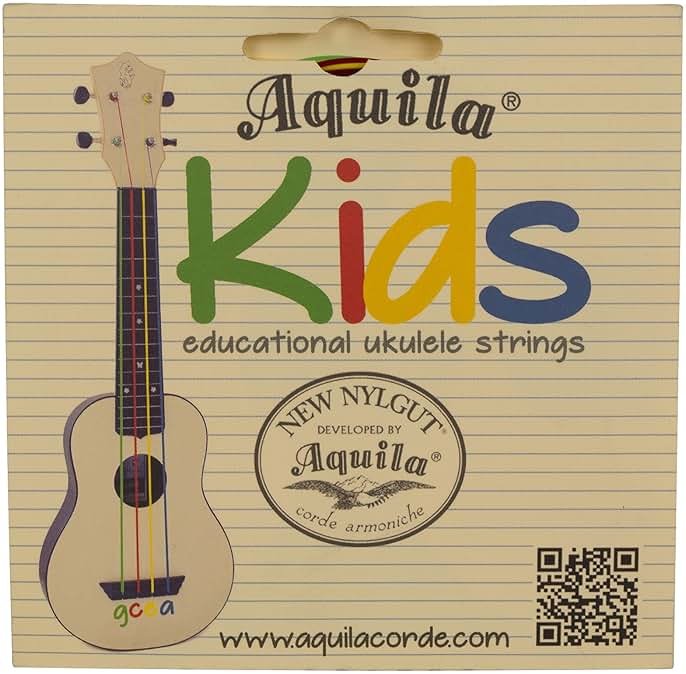 Aquila New Nylgut AQ-138 Kids Soprano Ukulele Strings – High G & GCEA – Set of 4 - Product Image
