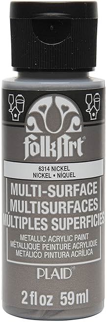 FolkArt Multi-Surface Metallic Paint in Assorted Colors (2 oz), Metallic Nickel - Product Image