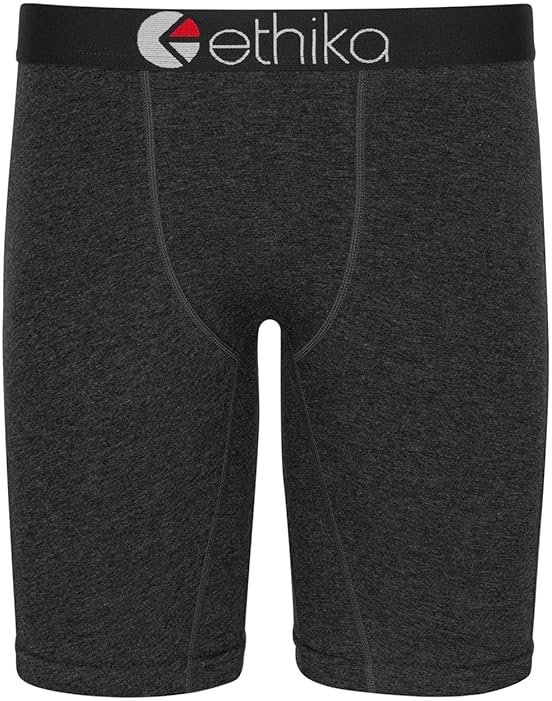 Ethika Boy's Staple Boxer Brief, 4-Way Stretch with Signature Waistband for All-Day Comfort - Dark Heather - Product Image