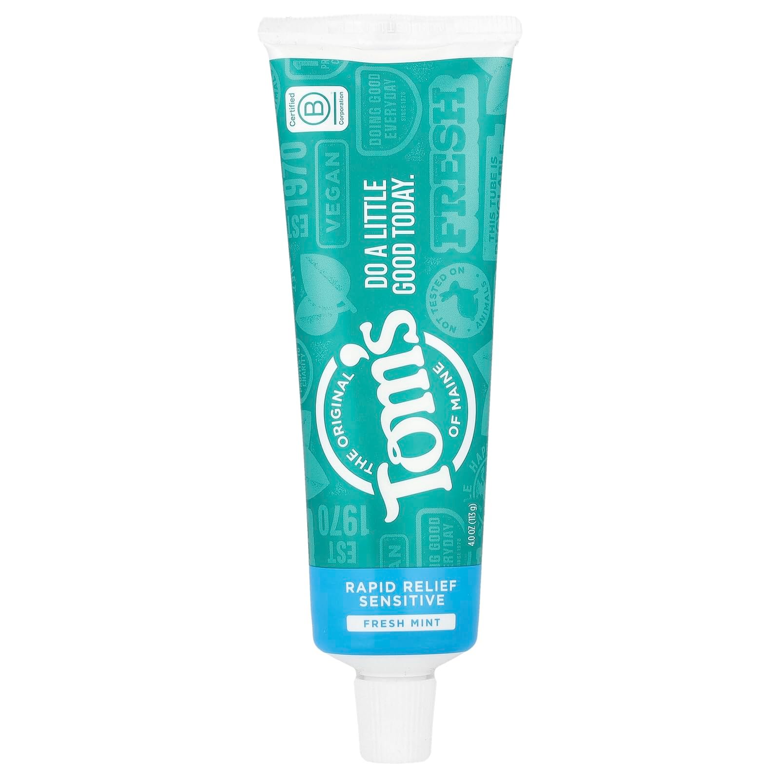 Tom's of Maine, Natural Rapid Relief Sensitive Fluoride Free Toothpaste - Fresh Mint, 4 Ounce - Product Image