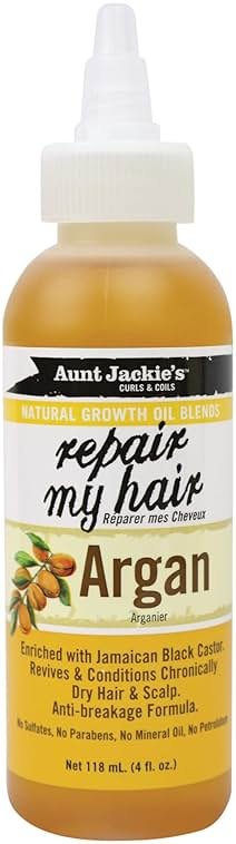 Aunt Jackie's Natural Growth Oil Blends Repair My Hair - Argan, Revives and Conditions Chronically Dry Hair and Scalp, Anti-Breakage Formula, 4 oz - Product Image