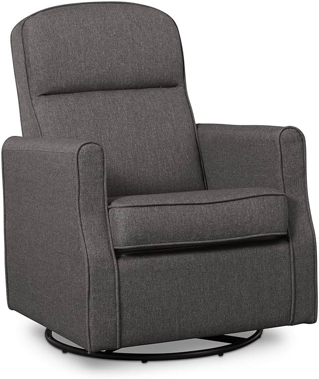 Delta Children Blair Slim Nursery Glider Swivel Rocker Chair, Charcoal - Product Image