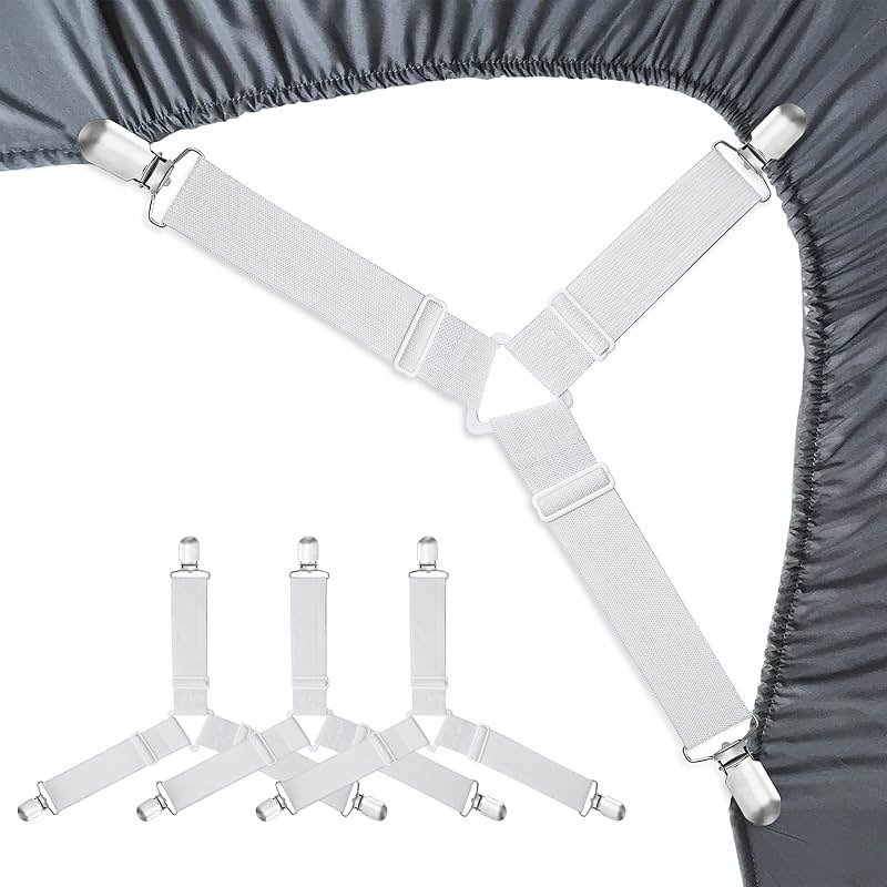 RayTour Bed Sheet Holder Straps 4 Pack - Elastic Sheet Keepers for Fitted Sheets - Product Image