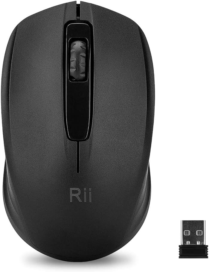Rii Wireless Mouse, 2.4G Portable Computer Mice for PC, Laptop, Windows,Office Included Wireless USB dongle (Black) - Product Image