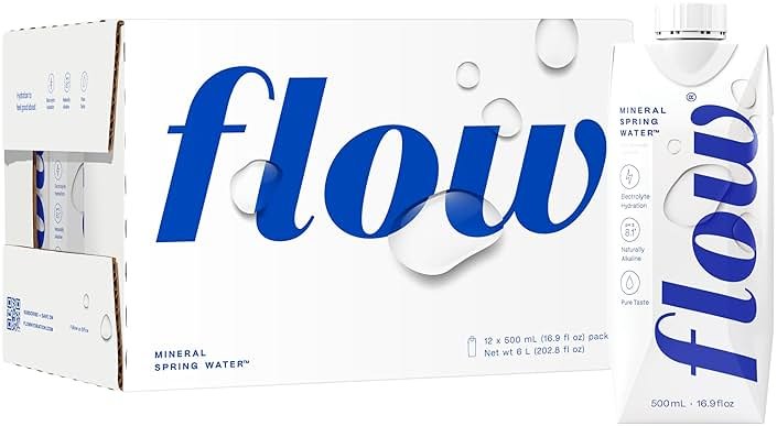 Flow Alkaline Spring Water - Refreshing Taste Of Natural Alkaline Water With Natural Electrolytes, Eco-Friendly Packaging, Non-GMO And BPA-Free. Unflavored. 12 Pack of 16.9 FL Bottles - Product Image
