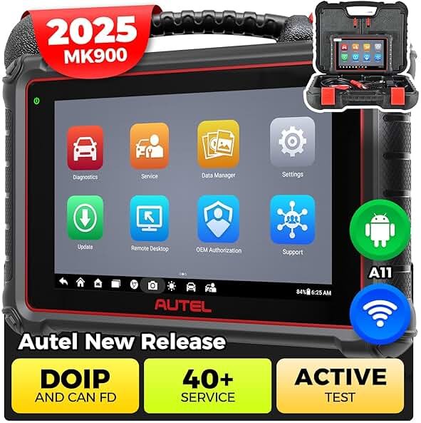 Autel Scanner MaxiCOM MK900: 2026 Updated as MK900BT MK900-BT MX900 Bidirectional Diagnostic Tool, 8in Up of MK808S MK808BT Pro MX808S 808Z, 3K+ Active Tests, 40+ Service, CAN-FD&DOIP, All System, FCA - Product Image