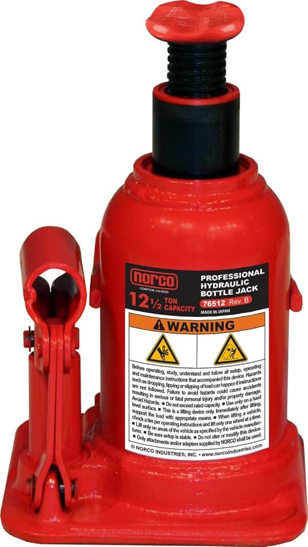 Norco Professional Lifting Equipment 76512A Heavy Duty 12 Ton Low Height Bottle Jack - Product Image