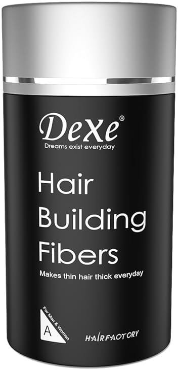 Black Colored Hair Building Fibers - Thickening Fiber for Women and Men - Hair Loss Concealer Powder for Thicker Fuller Hair - .77oz - Product Image