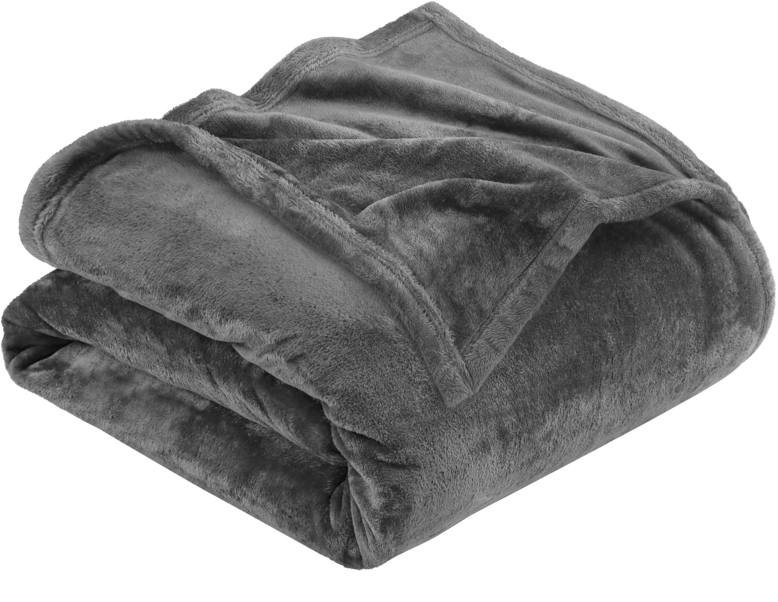 Utopia Bedding Fleece Blanket Queen Size Grey (90x90 Inches) Ultra Soft Warm Lightweight Microfiber Breathable Anti-Static Cozy Bed Blanket for Fathers Day, All-Season Home Decor Gift for Husband, Men - Product Image