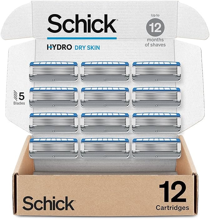 Schick Hydro Dry Skin Razor Refills for Men, 12 Count - Product Image