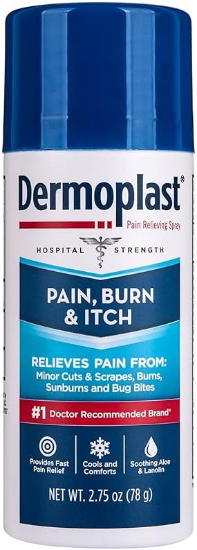 Dermoplast Pain, Burn & Itch Relief Spray for Minor Cuts, Burns and Bug Bites, 2.75 Oz (Packaging May Vary) - Product Image