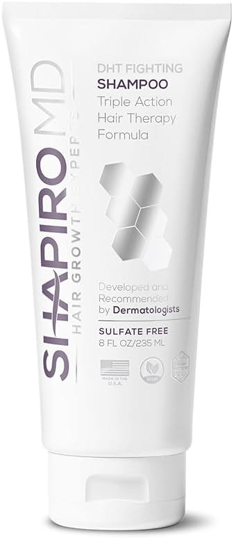 Shapiro MD Hair Growth Experts Hair Loss Shampoo | DHT Fighting Vegan Formula for Thinning Hair Developed by Dermatologists | Experience Healthier, Fuller and Thicker Looking Hair | 1 Month Supply - Product Image