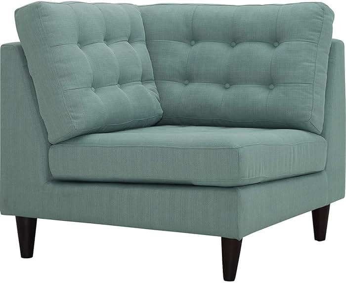 Modway Empress Mid-Century Modern Upholstered Fabric Corner Sofa In Laguna - Product Image
