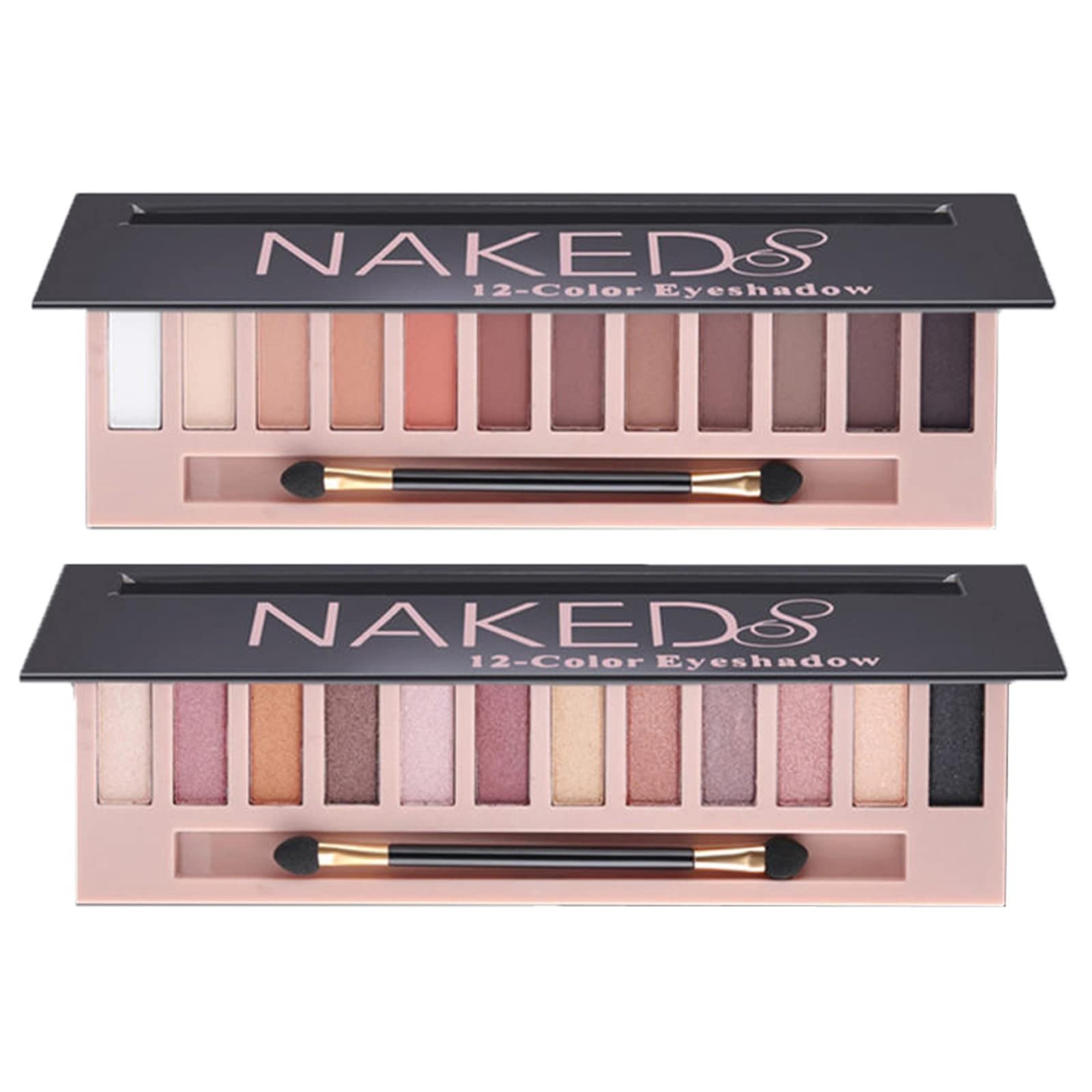 BestLand 2 Pack 12 Colors Makeup Nude Colors Eyeshadow Palette Natural Nude Matte Shimmer Glitter Pigment Eye Shadow Pallete Set Waterproof Smokey Professional Beauty Makeup Kit (2 PCS) - Product Image