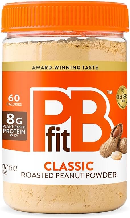 PBfit 15 Ounce Classic Peanut Butter Powder, Powdered Peanut Butter Spread From Real Roasted Peanuts, 8g of Protein 8% DV, Gluten-Free, 60 calories, 87% less fat (Pack of 1) - Product Image
