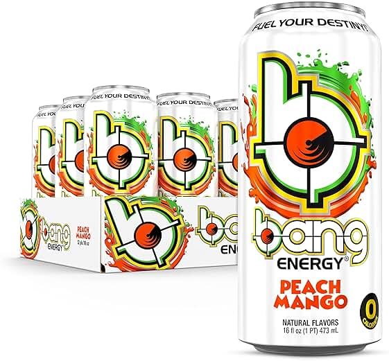 Bang Energy Peach Mango, Sugar-Free Energy Drink, 16-Ounce | Pack of 12 - Product Image