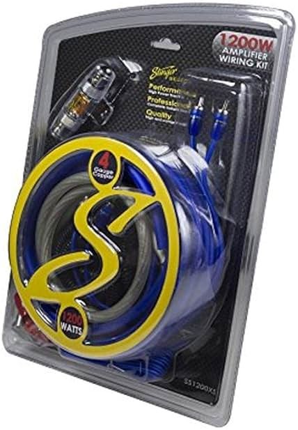 STINGER Select 4GA Complete Amplifier Wiring Kit for Car Audio Systems up to 1200W, Full Copper Construction, Power/Ground/Remote Turn On Wires, RCA Interconnect, Mini ANL/AFS Fuse, Easy Installation - Product Image