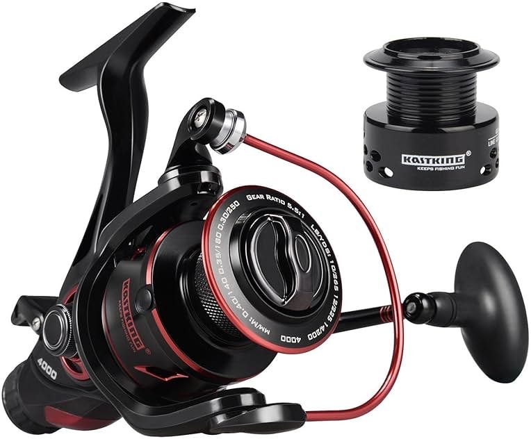 KastKing Sharky Baitfeeder III Spinning Reel 10+1 Shielded Stainless Steel BB - Carbon Fiber Drag for Live Liner Bait Fishing Action - Product Image