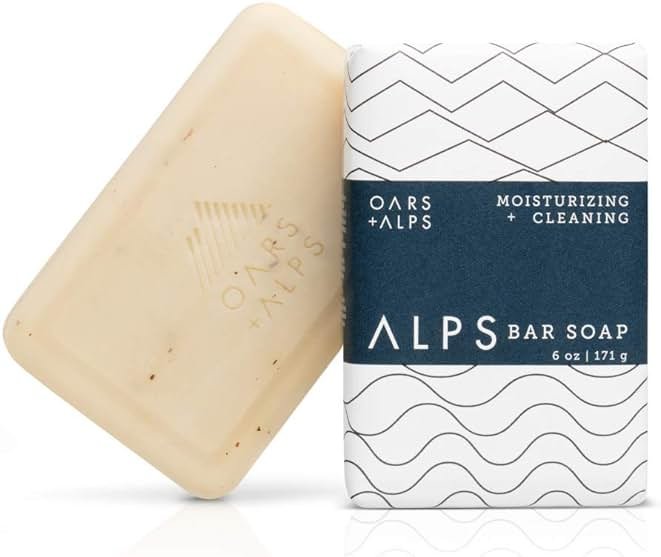 Oars + Alps Exfoliating & Moisturizing Bar Soap for Men, Deep Cleaning Soap, Clean Ingredients, All Skin Types, Shea Butter, Jojoba Oil, 1pk - Product Image