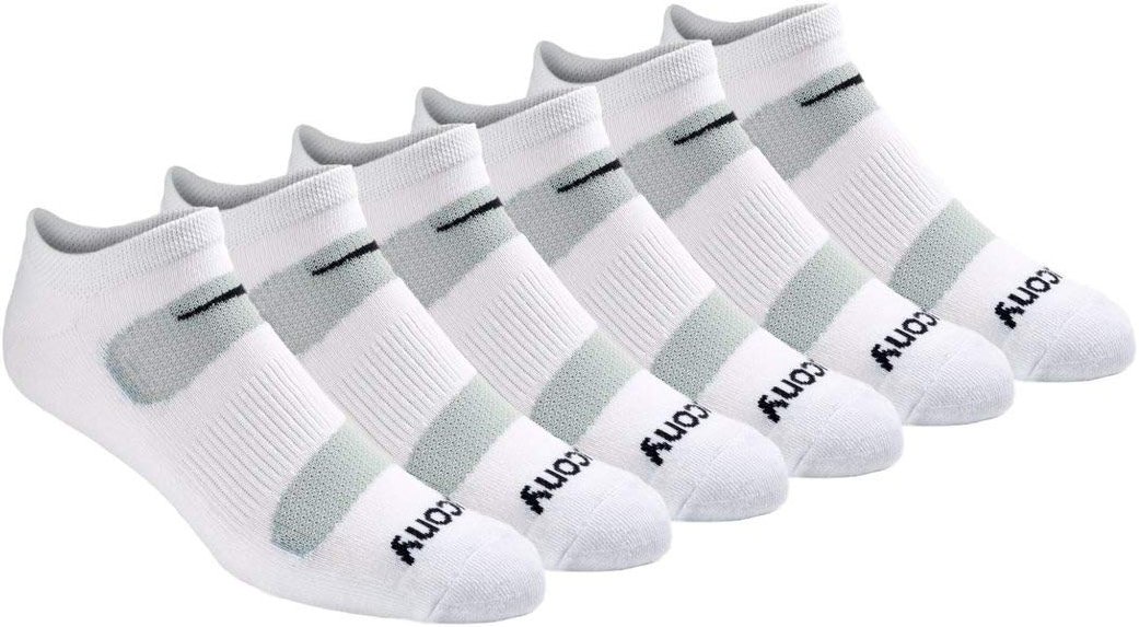 Saucony Men's RunDry Mesh Ventilating Comfort Fit Performance No-Show Socks, Available in M-XXL (6, 12, 18 Pairs) - Product Image